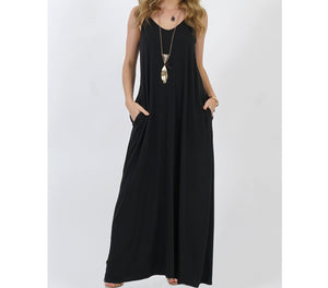 Black Maxi Dress with Adjustable Straps Black Maxi Dress with Adjustable Straps