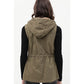 Vest Jacket with Faux Fur Hood