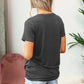 Grey Color Block T-Shirt with Knot