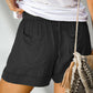 Black Pocketed Tencel Shorts