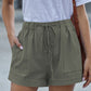 Olive Green Tencel Shorts
