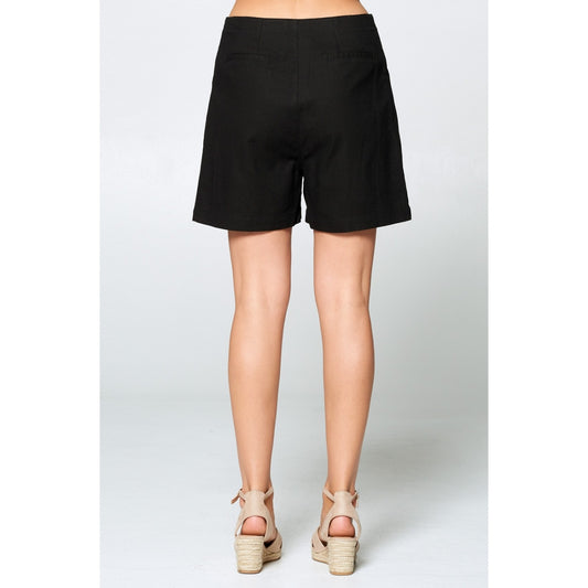 Black Pleated Shorts