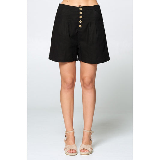 Black Pleated Shorts