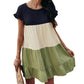 Color Block 3 Tier Ruffle Mini Dress