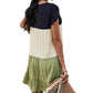 Color Block 3 Tier Ruffle Mini Dress