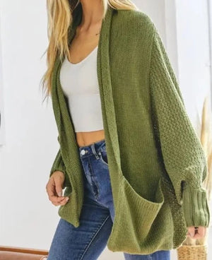 Olive Slouch Cardigan