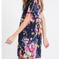 Floral Dress with Tie Detail on Sleeve and Side Pockets