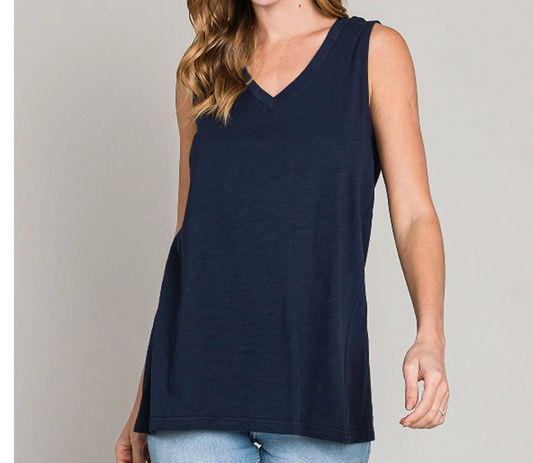 Blue Criss Cross Tank Top